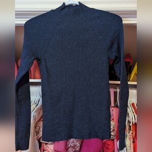 Sparkly Metallic Deep Blue Women's Banana Republic Turtleneck Sweater XS